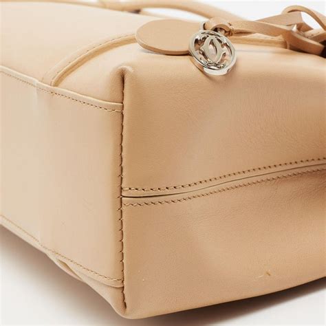 cartier beige cabochon single flap|Cartier Cabochon Flap Beige Leather Shoulder Tote Handbag .